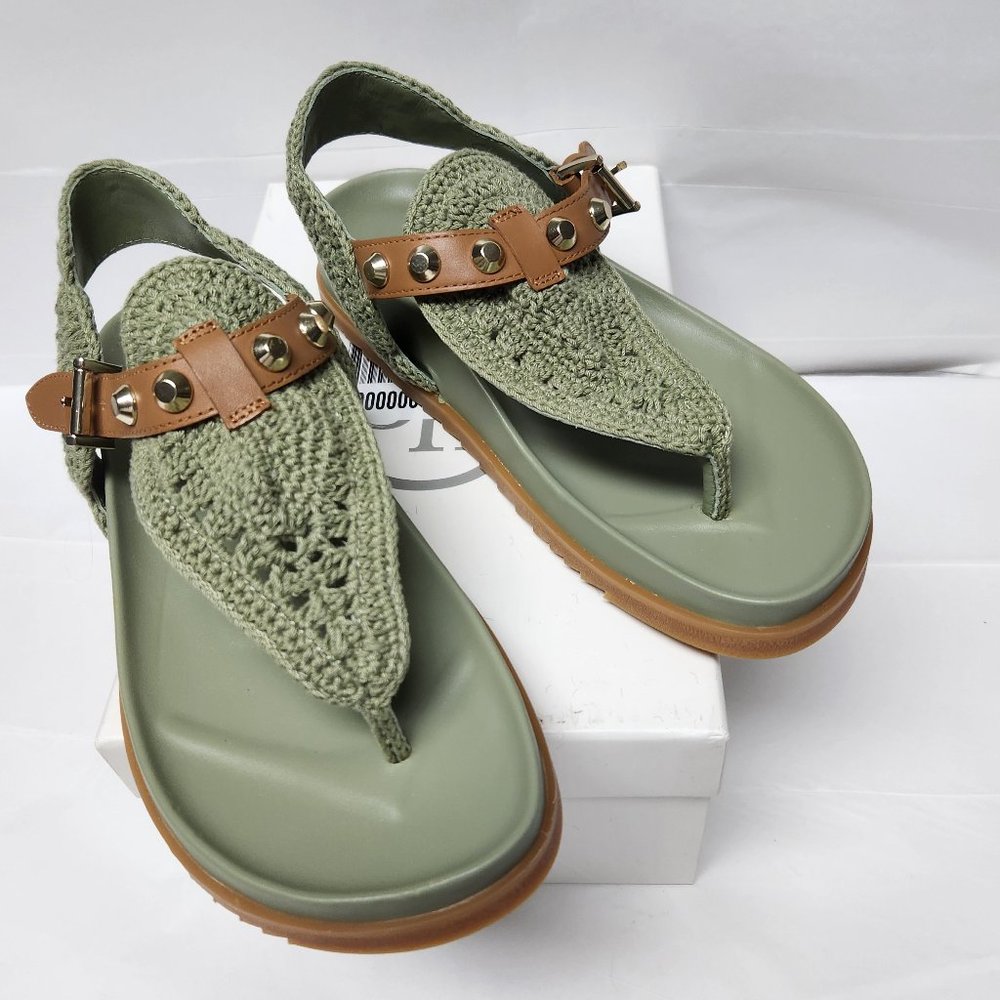 NIB Gorgeous Ash Moss Green Union Sandals EU 38